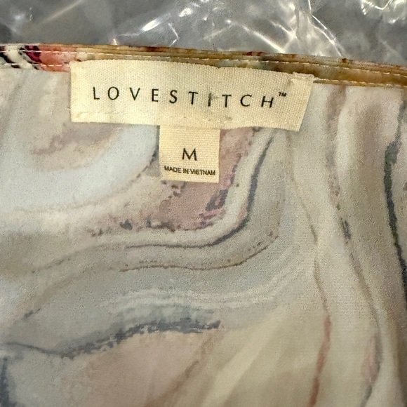 Lovestitch Marble Print Tie-Front Blouse - Picture 7 of 8